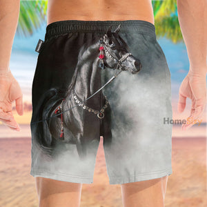 Egyptian Arabian Black Horse - Beach Shorts