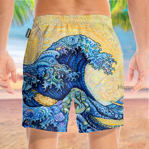 Elephant Mandala Great Wave - Beach Shorts