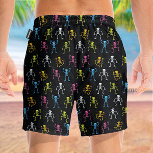 Dancing Skeleton Halloween - Beach Shorts