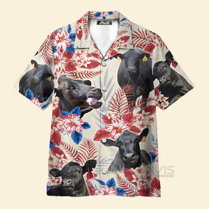 Avis89 Unique Black Angus Happiness US Flag - Hawaiian Shirt