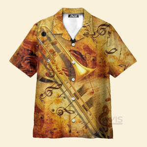 Avis89 Yellow Trombone Music - Hawaiian Shirt