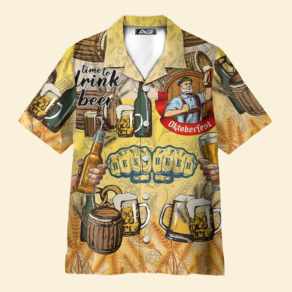 Oktoberfest Time To Drink Beer Hawaiian Shirt For Men & Women