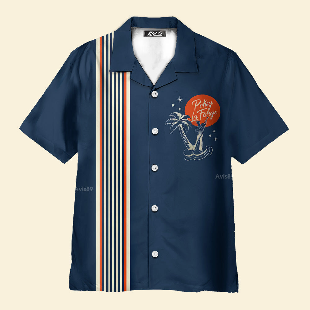 Coconut Tree Pokey Lafarge Deep Blue -  Hawaiian Shirt