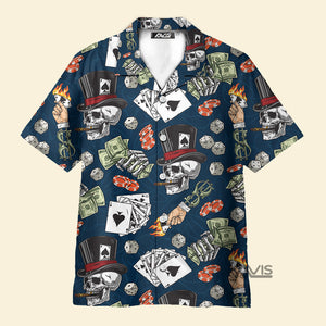 Avis89 Lucky Dice Spades Gambling Skull - Hawaiian Shirt