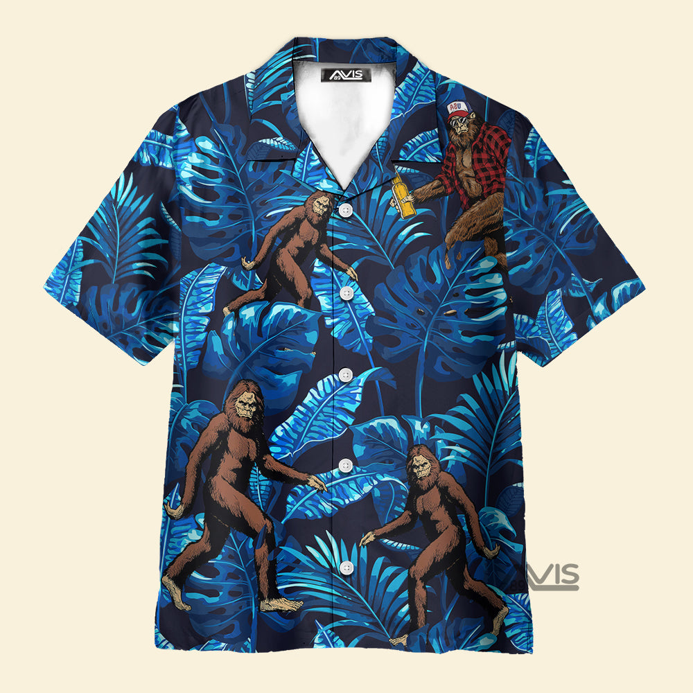 Avis89 Tropical Bigfoot Blue Aloha - Hawaiian Shirt Summer Vibe