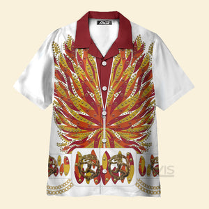 Avis89 Elvis Flame Outfit - Costume Cosplay Hawaiian Shirt