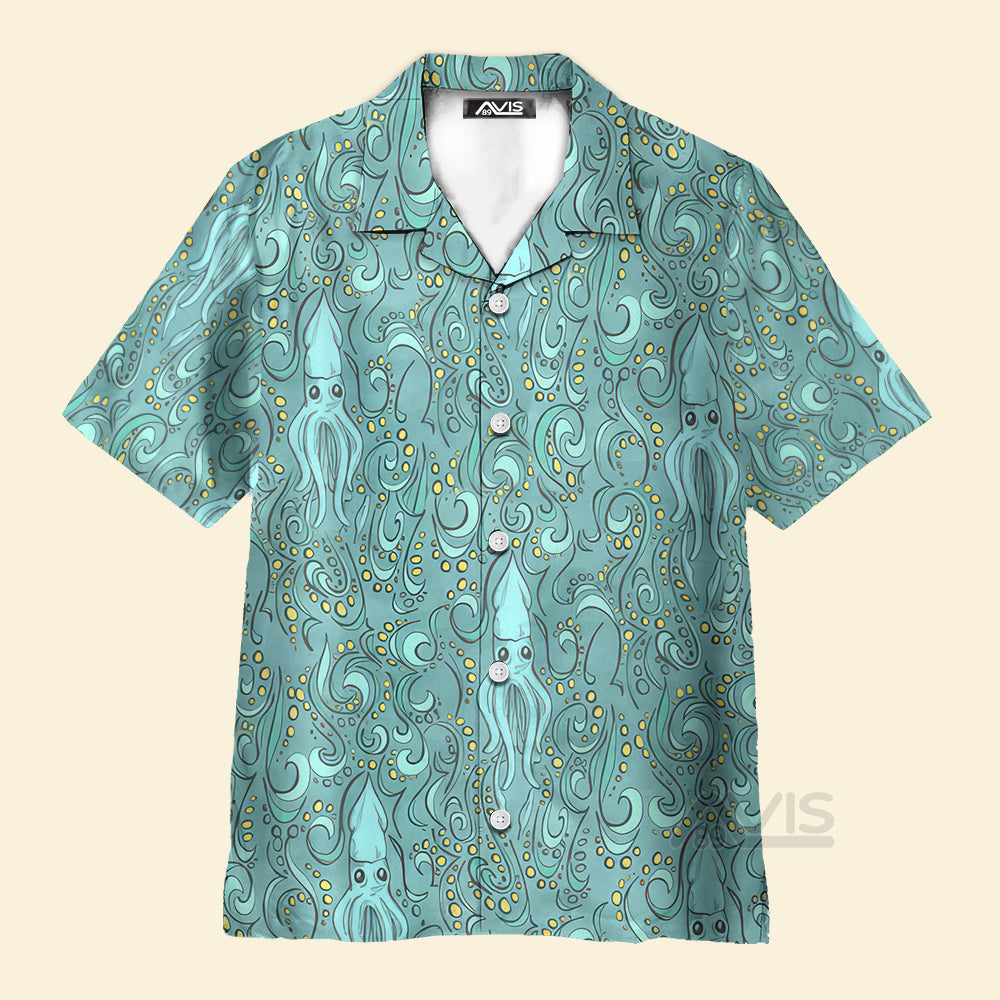 Avis89 Green Octopus In The Deep Sea - Hawaiian Shirt