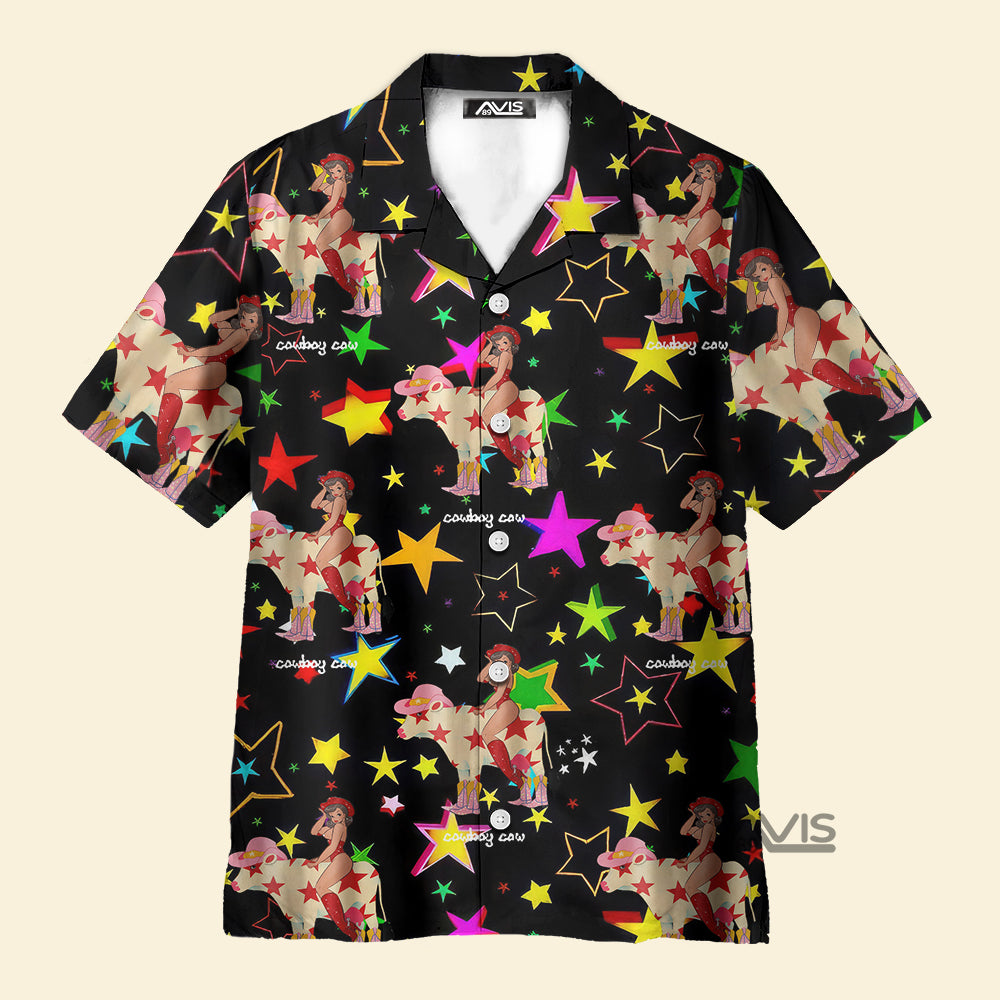 Avis89 Retro Western Cowgirl Black - Hawaiian Shirt