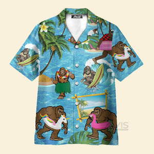 Avis89 Tropical Aloha Wave Surfing Beach Bigfoot - Gift For Men And Women  - Hawaiian Shirt