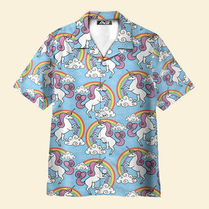 Life Is Better With Pink Unicorn Rainbow SkyBlue Hawaiian Shirt