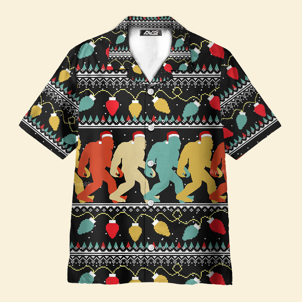 Christmas Bigfoot Light - For Men And Women - Hawaiian Shirt