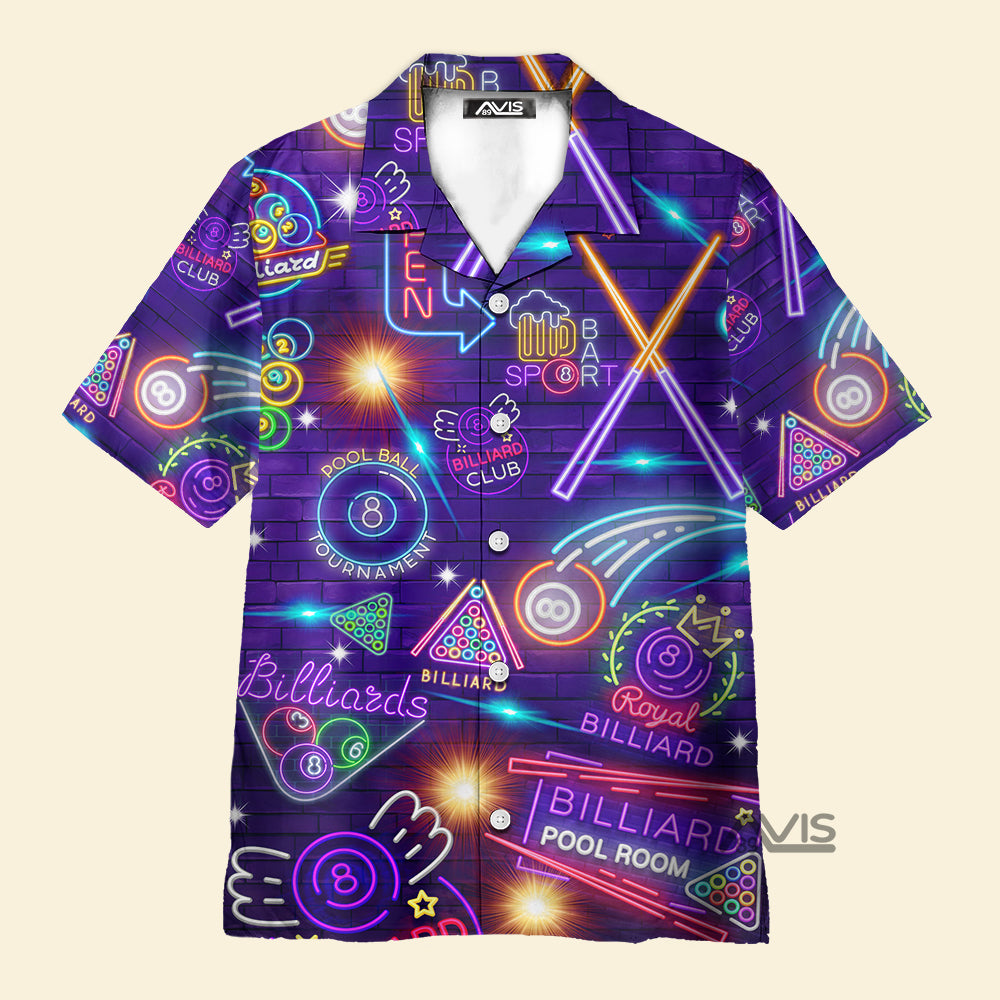 avis89 Billiards Pool Room Neon - Hawaiian Shirt