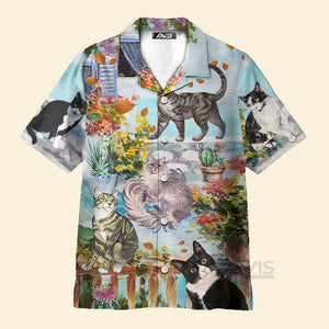 Avis89 Cat Loves Home And Loves Summer - Gift For Cat Loves - Hawaiian Shirt