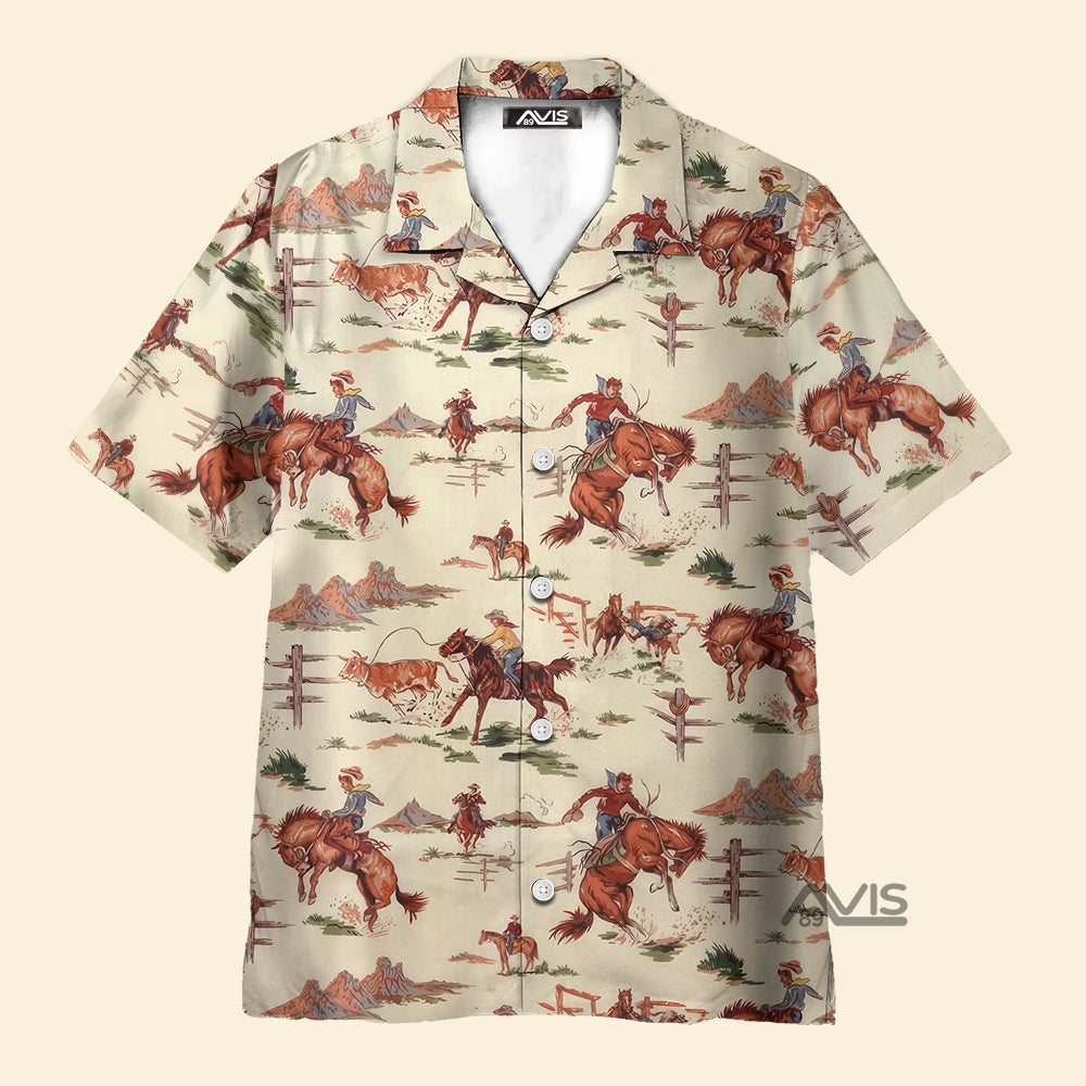 Avis89 Western Retro Cowboy - Hawaiian Shirt