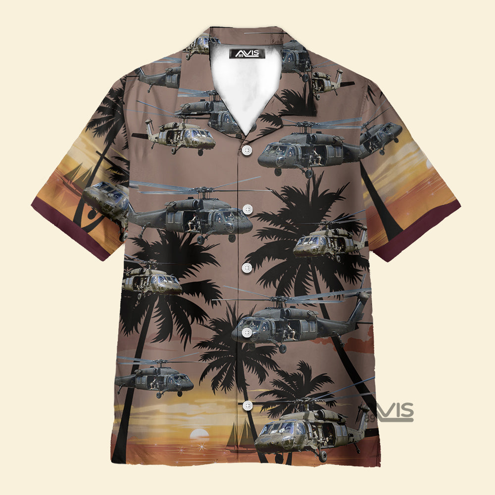 Avis89 US Army Sikorsky UH-60 Black Hawk Helicopter - Hawaiian Shirt