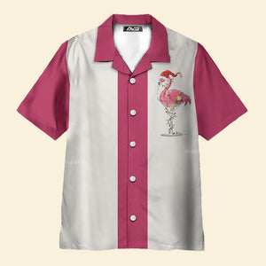 Christmas Flamingo Pink -  For Men And Women - Hawaiian Shirt