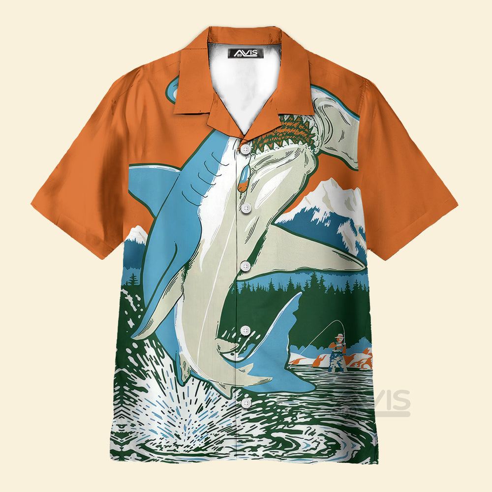 Deep Sea Hammerhead Shark Pattern - Hawaiian Shirt