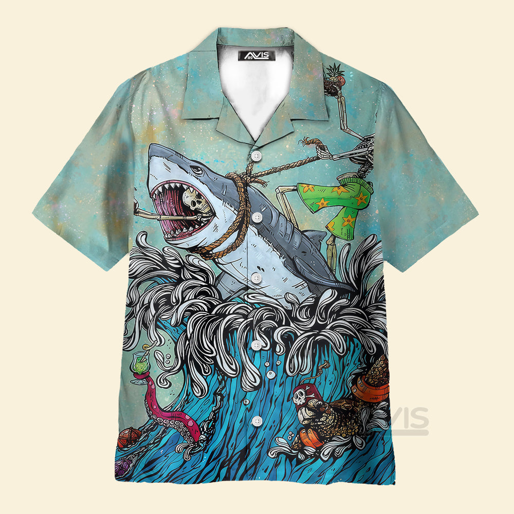 Avis89 The Great Wave Off Kanagawa Shark - Hawaiian Shirt