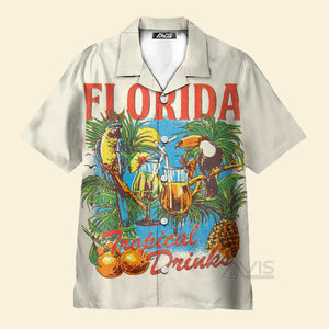 Avis89 Tropical Drinks Florida Parrot - Hawaiian Shirt