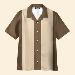 Avis89 50s Bowling Style Khaki Brown - Hawaiian Shirt