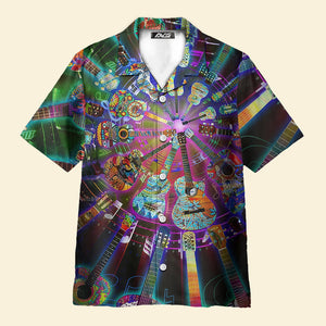 Avis89 Hippie Funny Guitar Music Colorful - Hawaiian Shirt