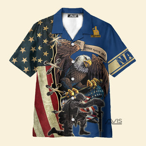 Avis89 Navy All Gave Some Eagle Veteran - Hawaiian Shirt