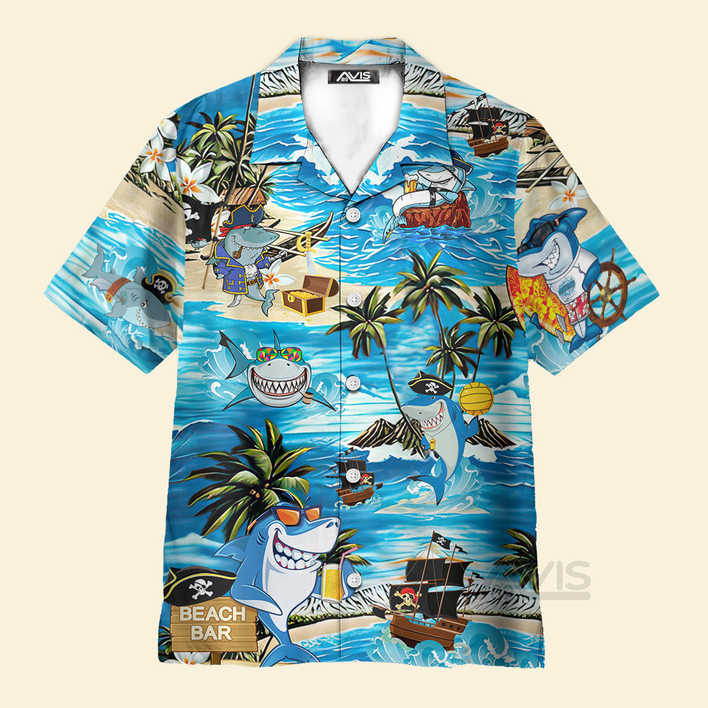 Avis89 Shark Amazing Pirate Beach Bar - Hawaiian Shirt