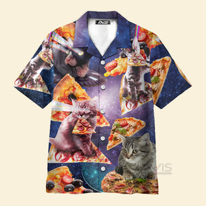 Avis89 Cat Into The Galaxy Pizza Sky - Hawaiian Shirt