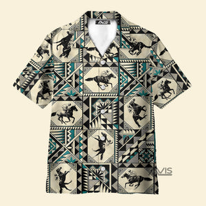 Kentucky Derby Horse Racing Native Pattern - Hawaiian Shirt