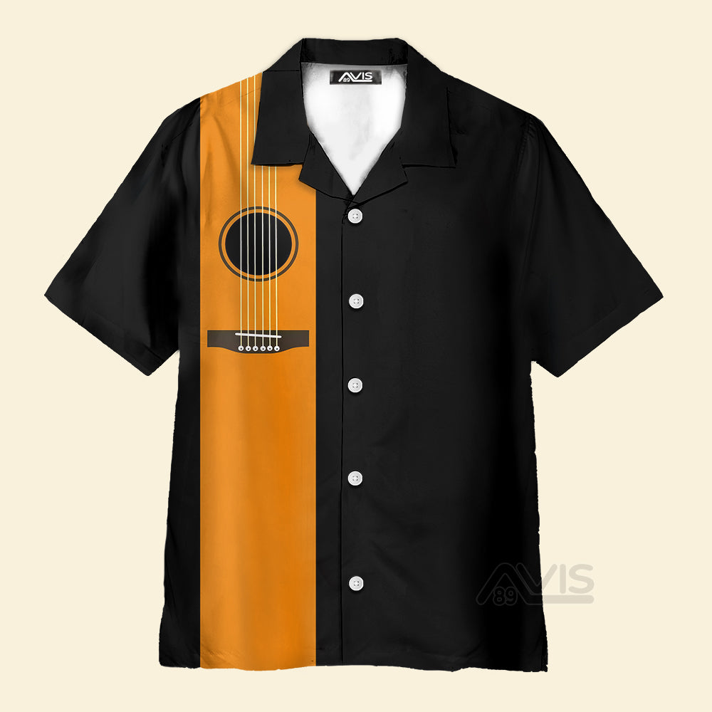 Avis89 Orange Guitar Black Theme - Hawaiian Shirt