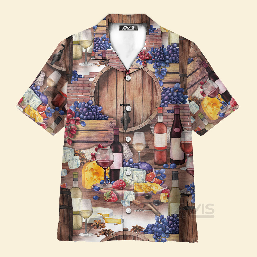 Avis89 Wine Grape Wine Art - Gift For Men And Women - Hawaiian Shirt