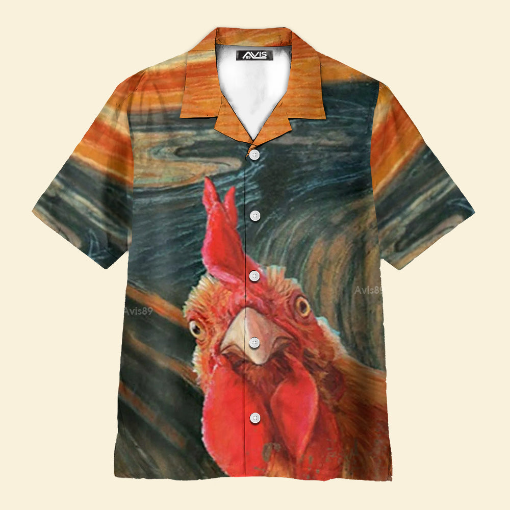 Rooster The Scream Funny - Hawaiian Shirt