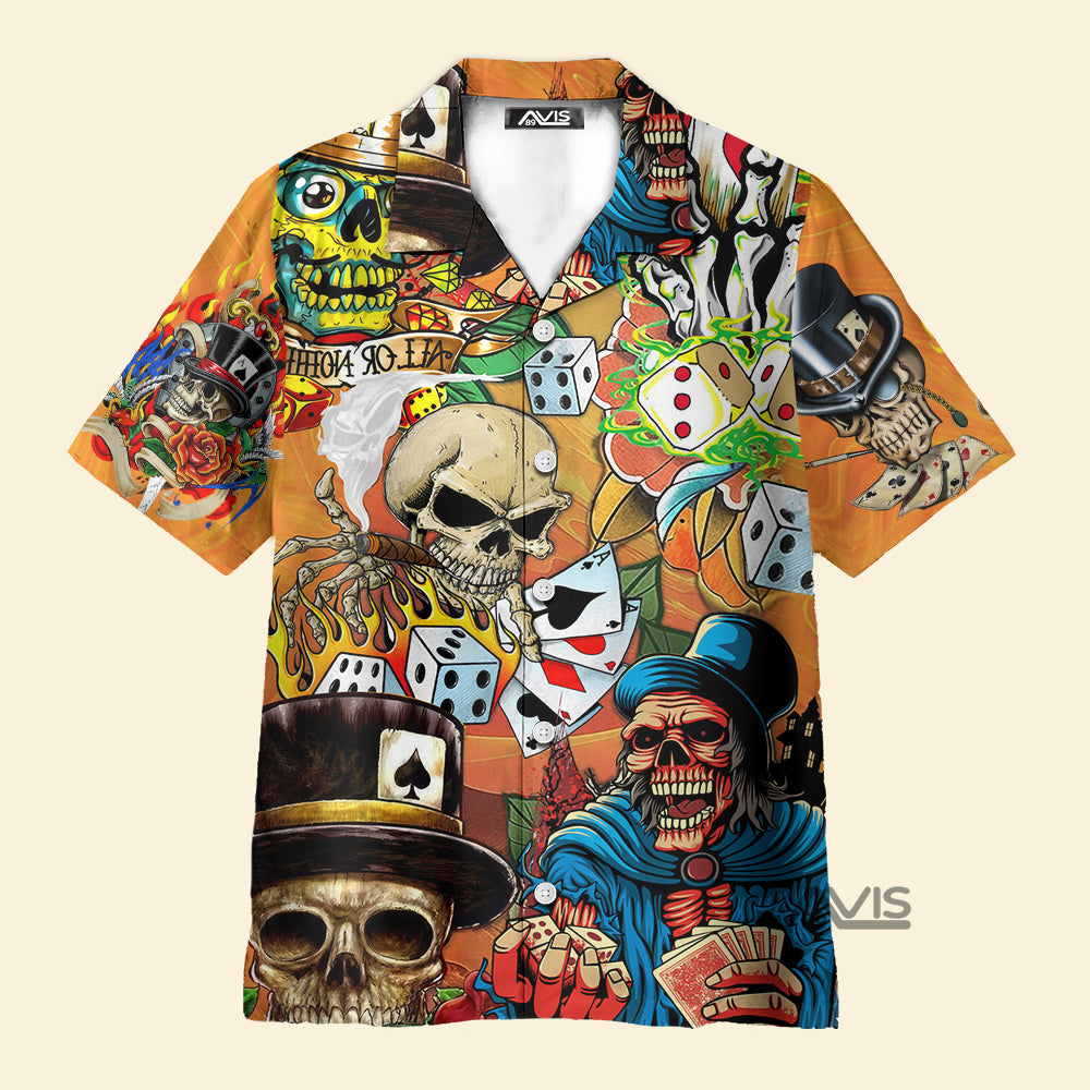 Avis89 Poker Skull Life Style - Hawaiian Shirt