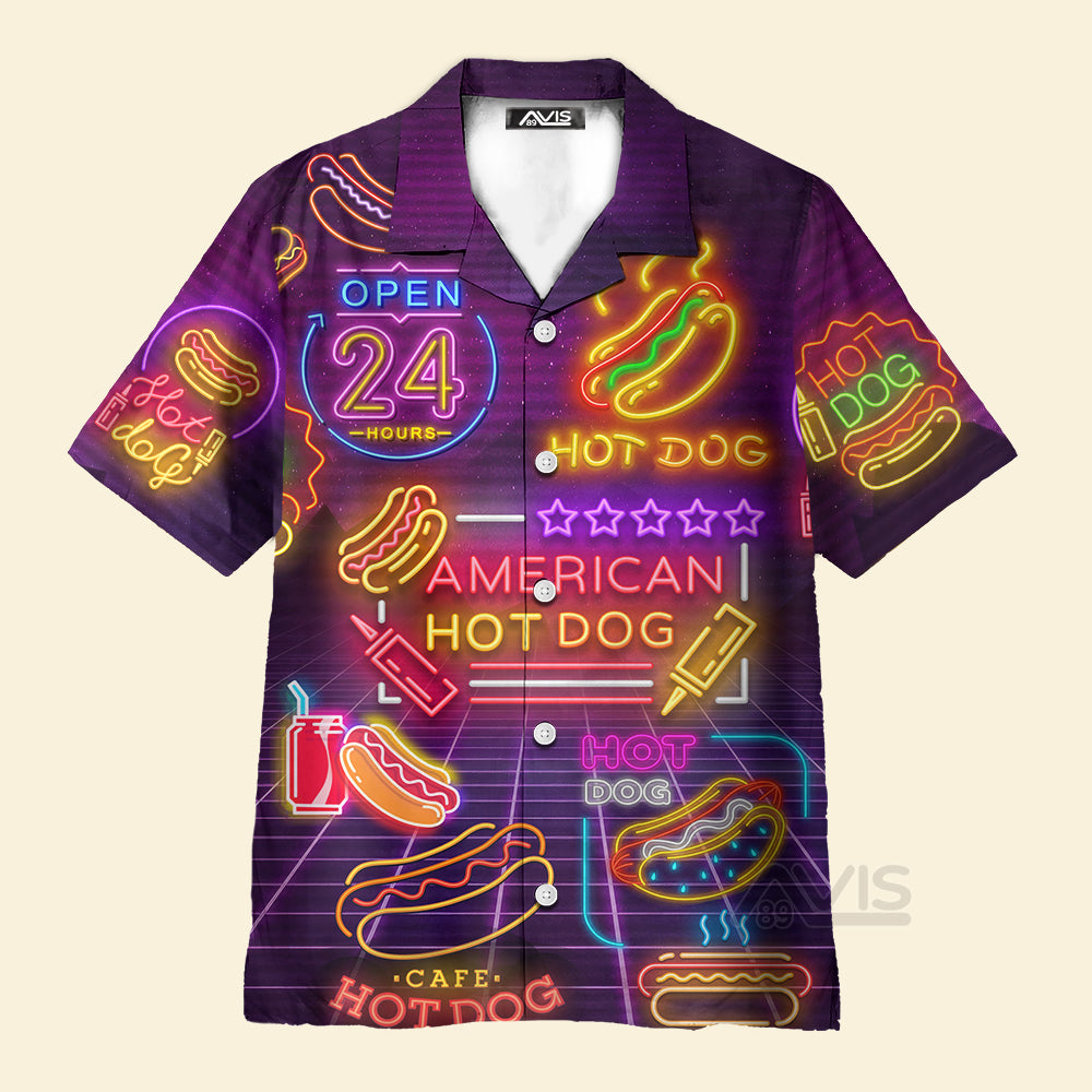 Avis89 Neon American Hot Dogs - Hawaiian Shirt