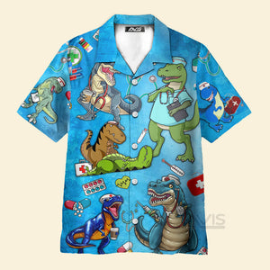 Avis89 Dinosaur The Nice Nurse Is On Vacation - Hawaiian Shirt