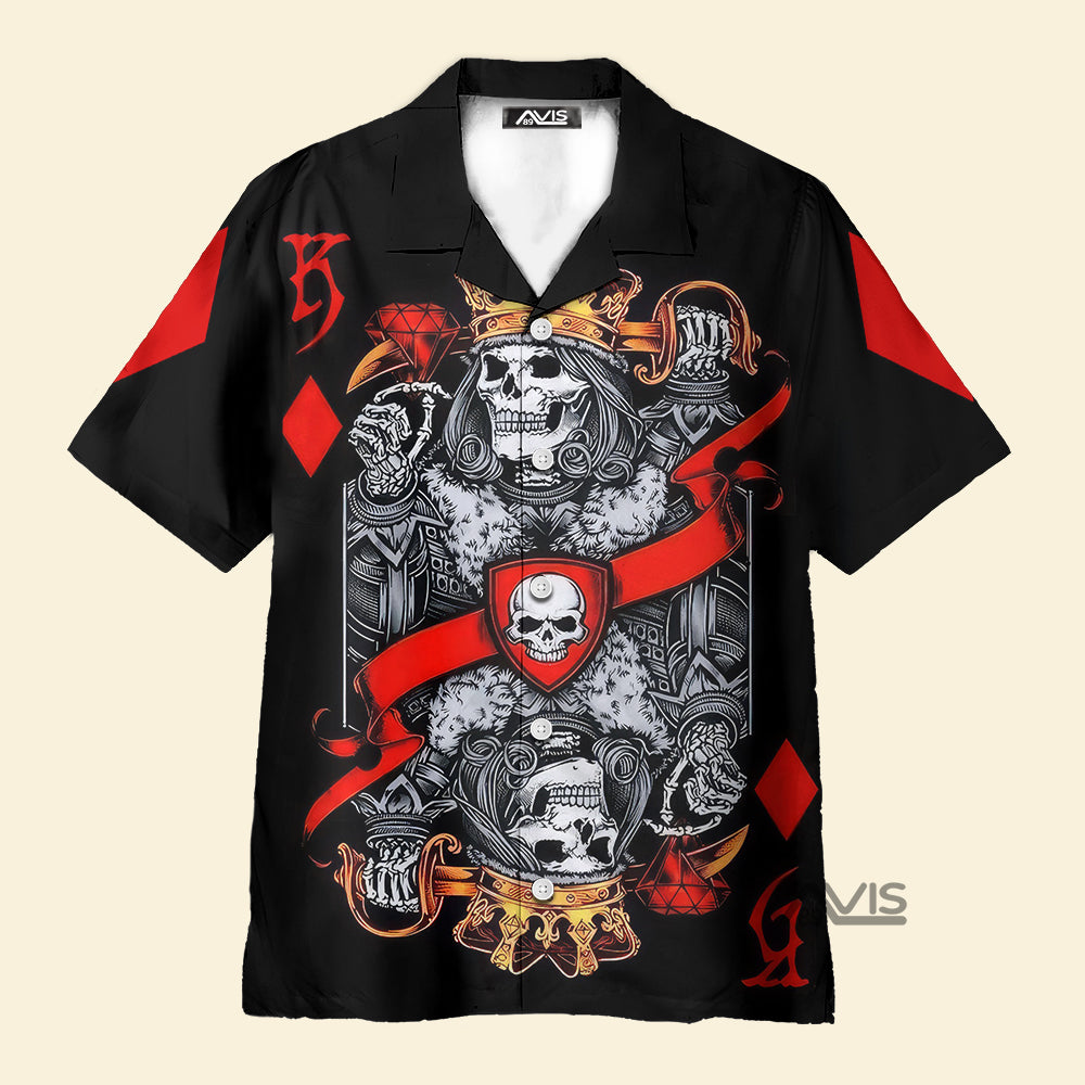 Avis89 Skull Playing Card King Of Skull - Hawaiian Shirt