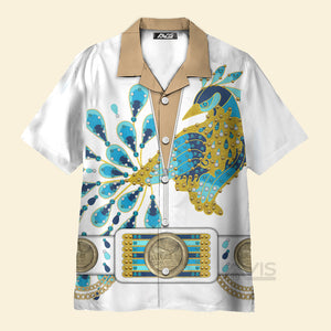 Avis89 Elvis Presley Peacock Outfit - Costume Cosplay Hawaiian Shirt