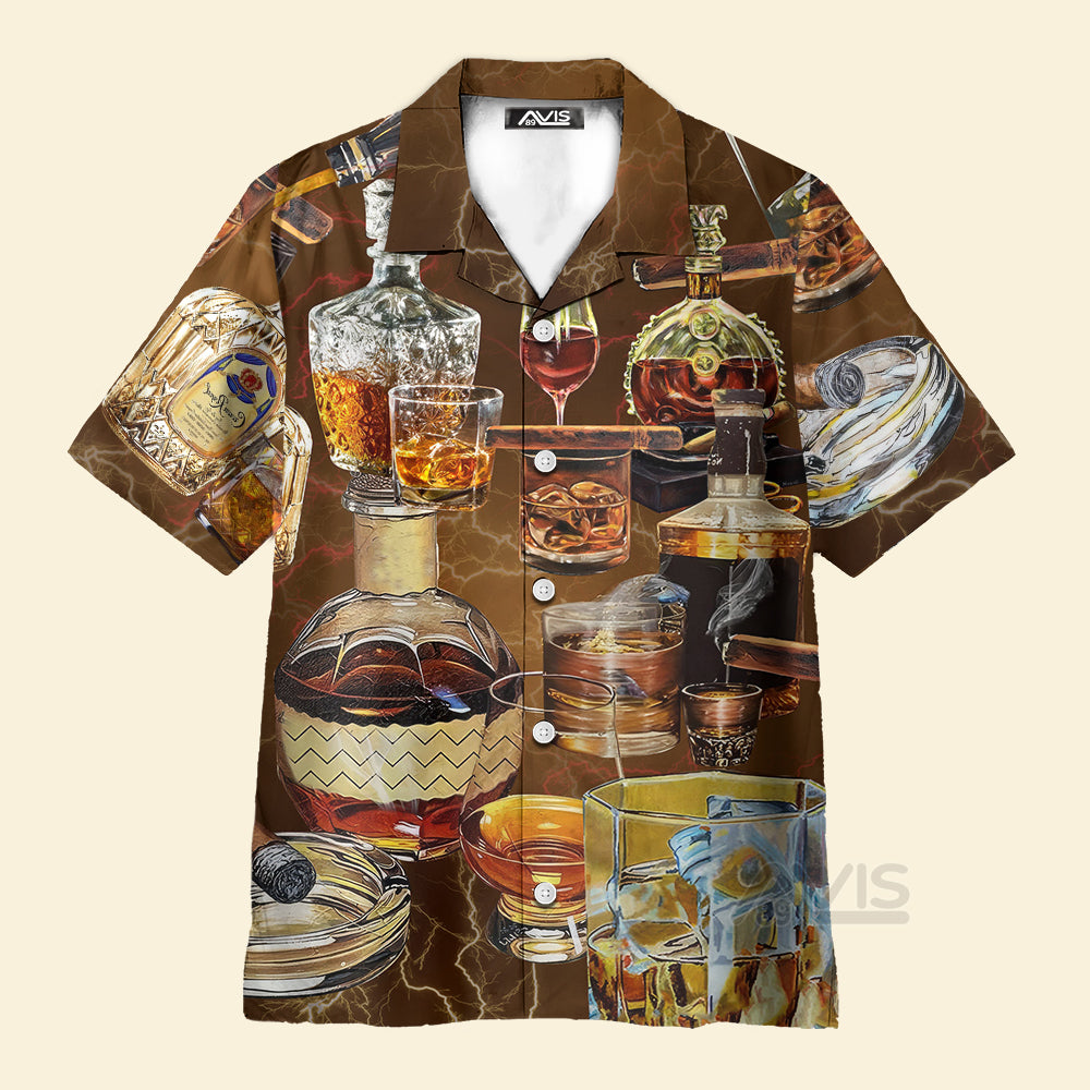 Avis89 Wine Happiness Is Whisky - Gift For Men And Women - Hawaiian Shirt