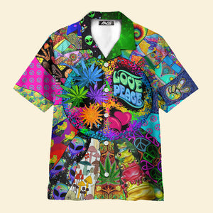 Avis89 Hippie Alien Frogs Love Peace Amazing Style - Hawaiian Shirt