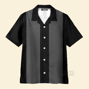 Avis89 50s Bowling Style Grey Black - Hawaiian Shirt