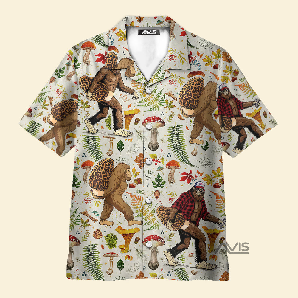 Avis89 Bigfoot With Morel Mushroom - Hawaiian Shirt