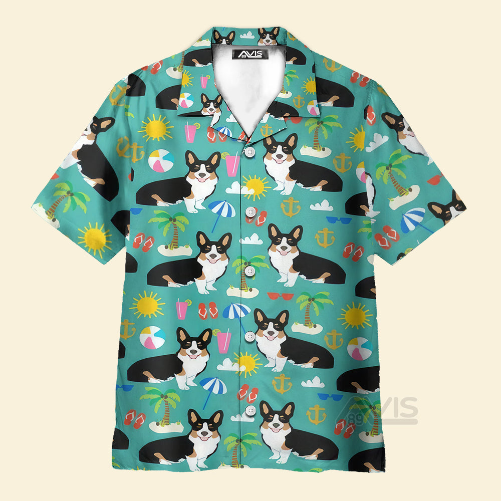 Avis89 Corgi On The Beach - Hawaiian Shirt