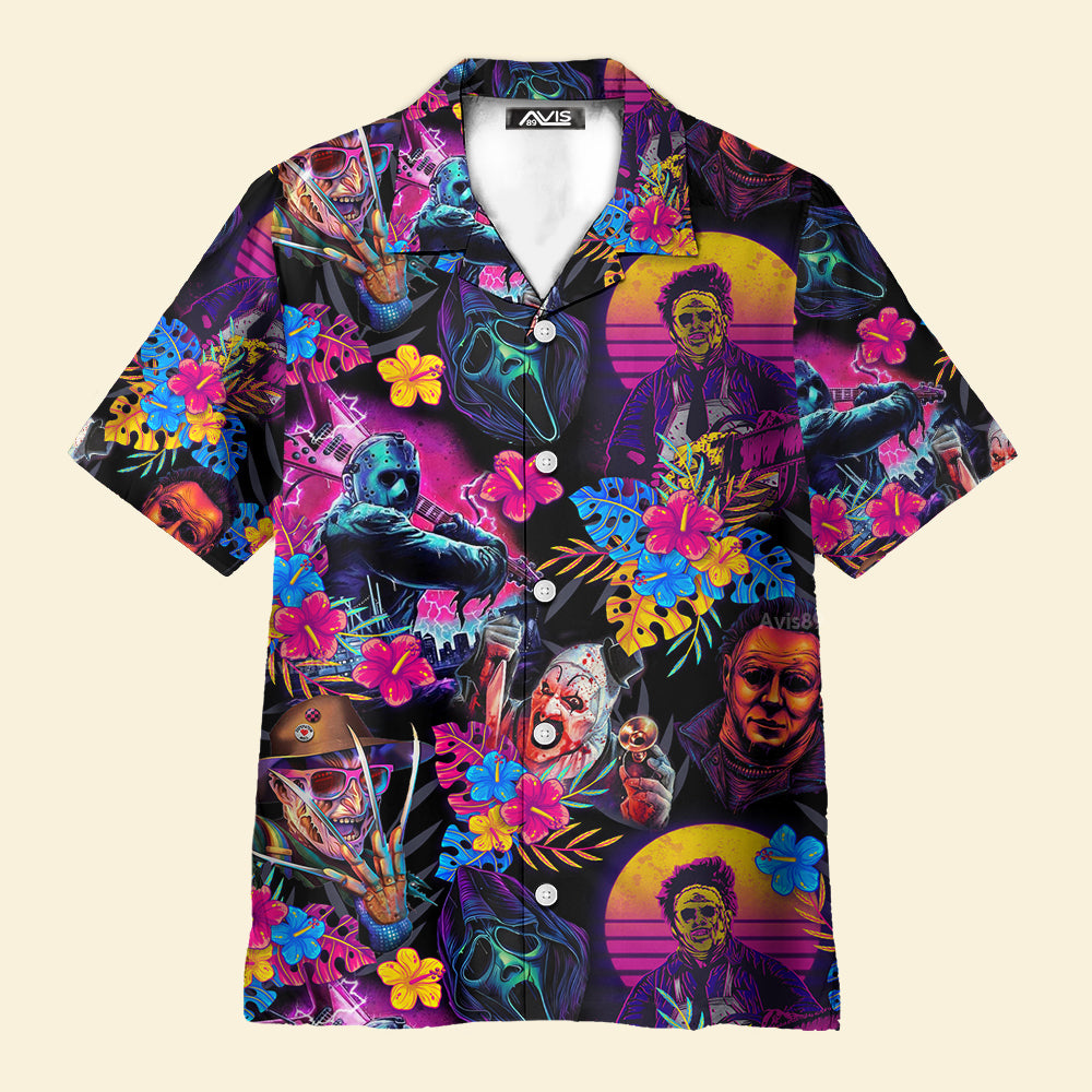 Avis89 Halloween All Horror Movie Retro Tropical Style - Hawaiian Shirt