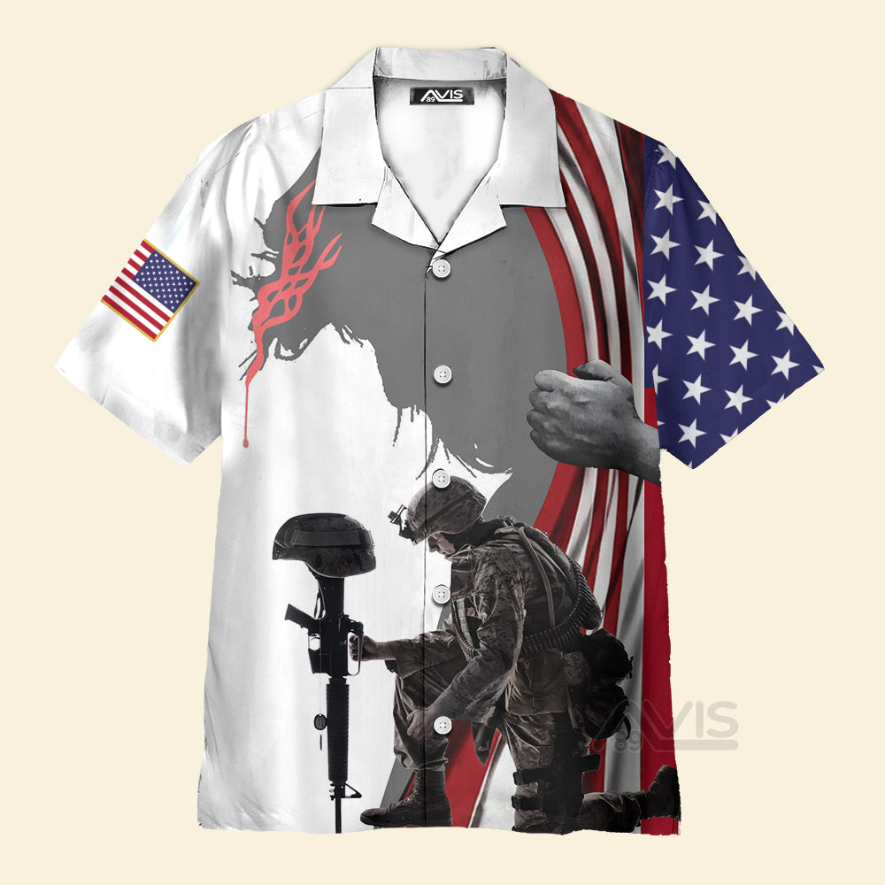 Avis89 Jesus Christ And The American Veteran Aloha - Hawaiian Shirt