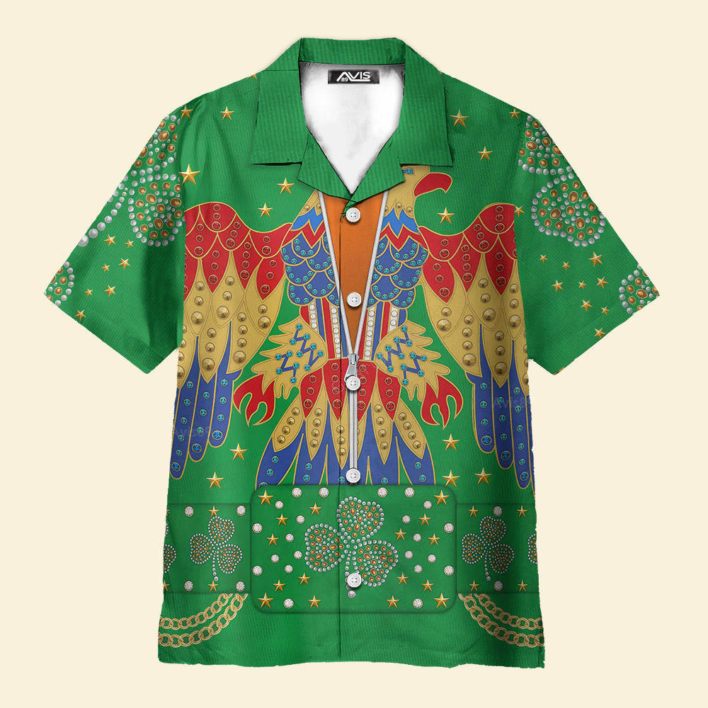 Avis89 Elvis Presley EAGLE Green - Costume Cosplay Hawaiian Shirt ELHS38