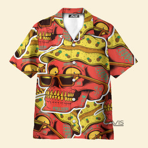 Funky Skull With Yellow Hat - Gift For Men And Women - Hawaiian Shirt