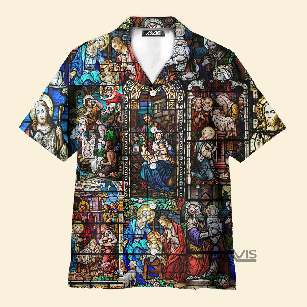 Life Of Jesus Stained Glass Window  - Hawaiian Shirt