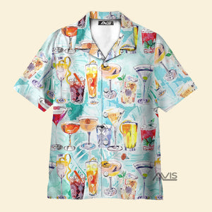 Wine Cocktail And Beach Tropical - Hawaiian Shirt