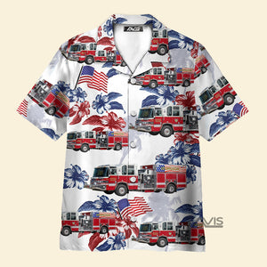 Avis89 Irvington Volunteer Fire Department, Omaha, Nebraska - Hawaiian Shirt Summer Vibes