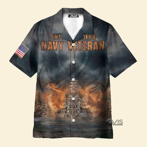 Avis89 United States Navy Veteran Ships And Anchors - Hawaiian Shirt 